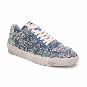 Ash Malibu Strass Embellished Denim Sneakers Damen Blau | 721430-738