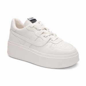 Ash Match Eco-Friendly Tumbled Leather Platform Sneakers Damen Weiß | 182035-464