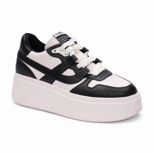 Ash Match Eco-Friendly Tumbled Leather Platform Sneakers Damen Schwarz | 815712-779