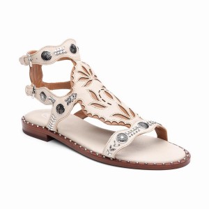 Ash Paraiba Embellished Flat Sandalen Damen Beige | 225243-220