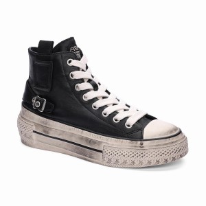 Ash Rage Leather Lace Up Hightop Sneakers Damen Schwarz | 401515-190